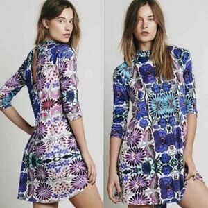 Free People Fiesta Floral Bohemian Colorful Dress Size XS